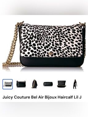Juicy Couture Bel Air Hair Calf Bijou Animal Print Chain Crossbody Purse Lil J